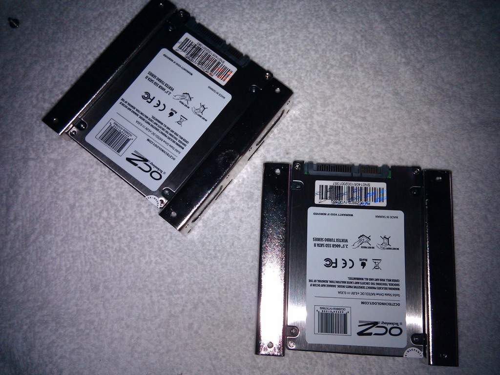 Mounting Brackets on OCZ Vertex Turbo Solid State Drives